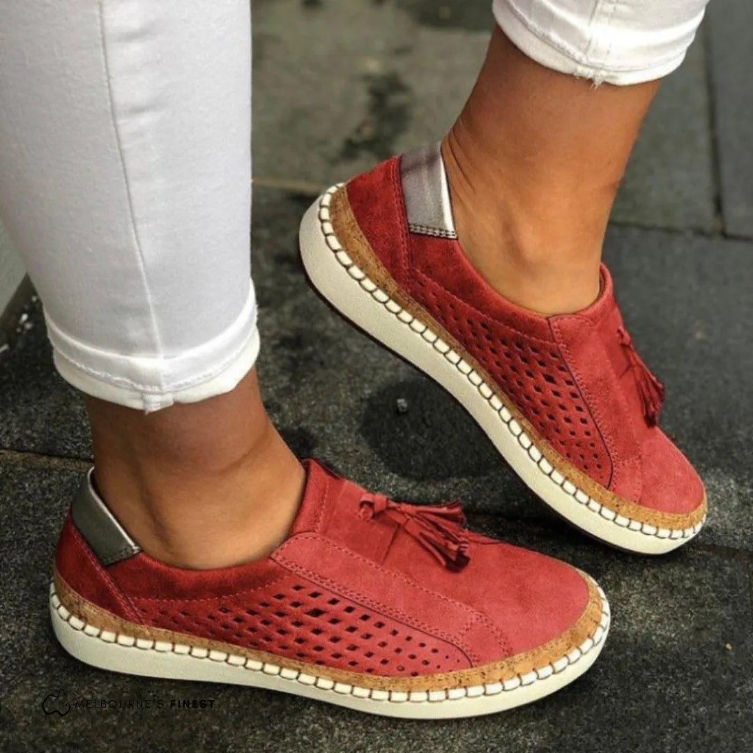 Lorraine | Orthopedic Perforated Suede Slip-On Sneakers for Women
