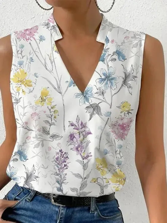 Evelyn | Women's Lightweight V-Neck Wrap Sleeveless Top