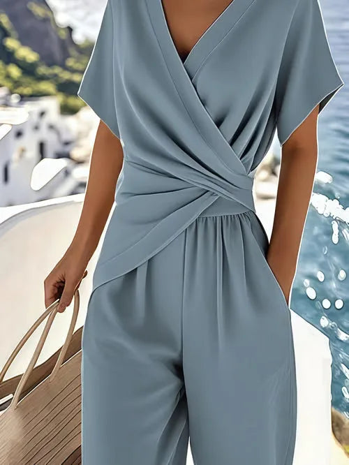 Isabel | Elegant Wrap-Front Jumpsuit for Women in Summer