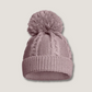 Cable Knit Pom Pom Hat | Dusty Pink