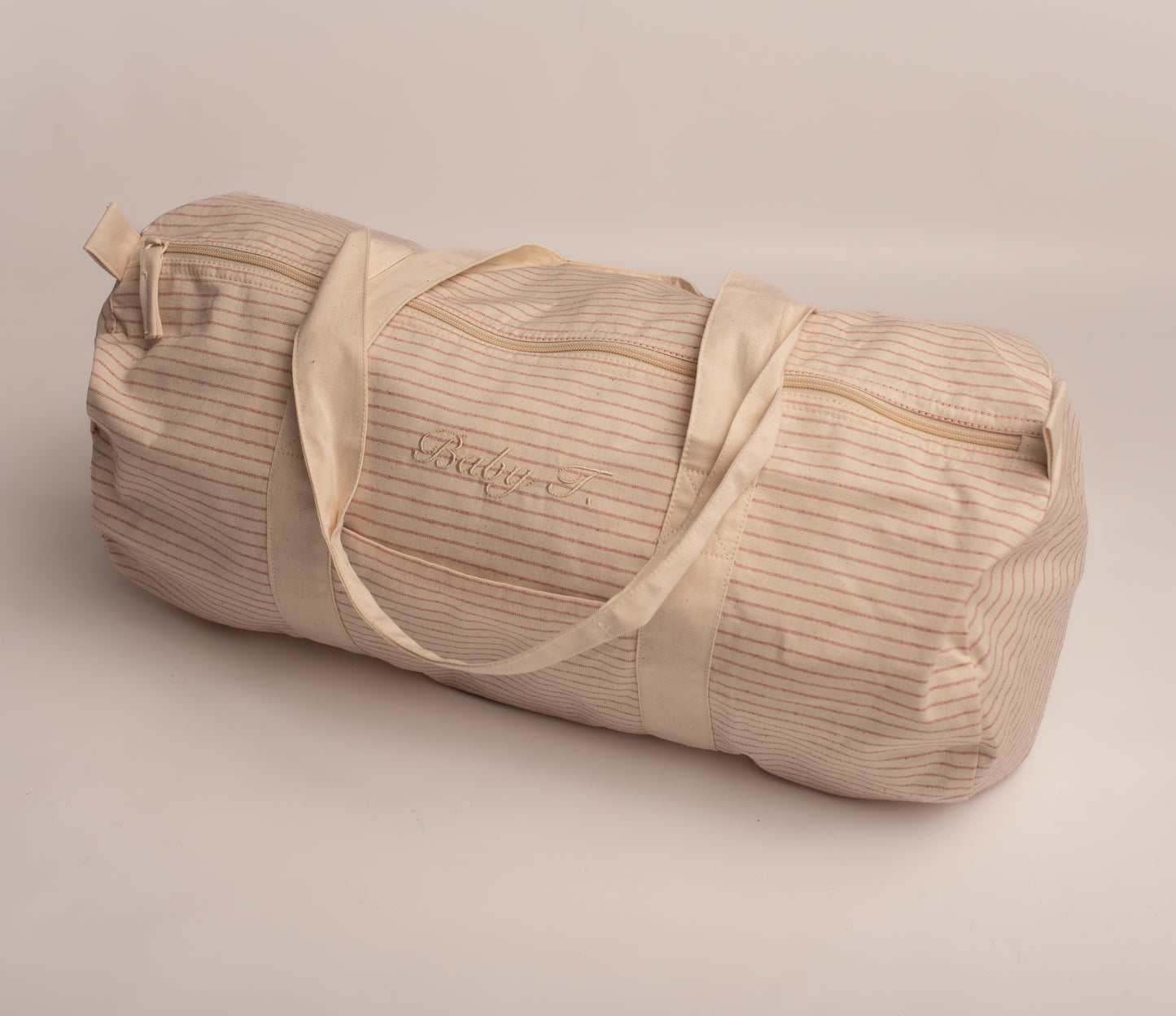 Striped Organic Barrel Bag | Red Stripe