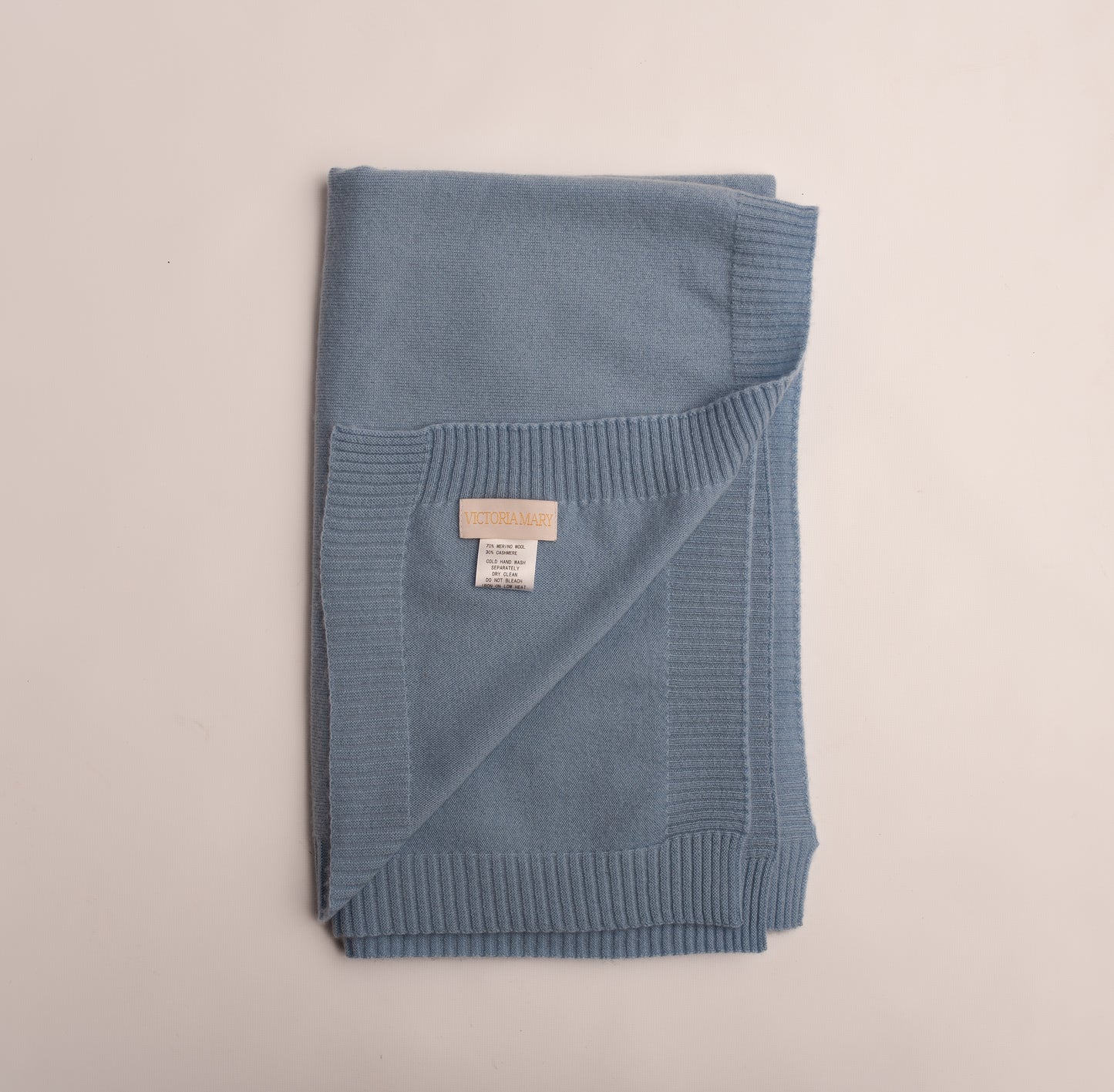 Merino Cashmere Blend Baby Blanket | Blue