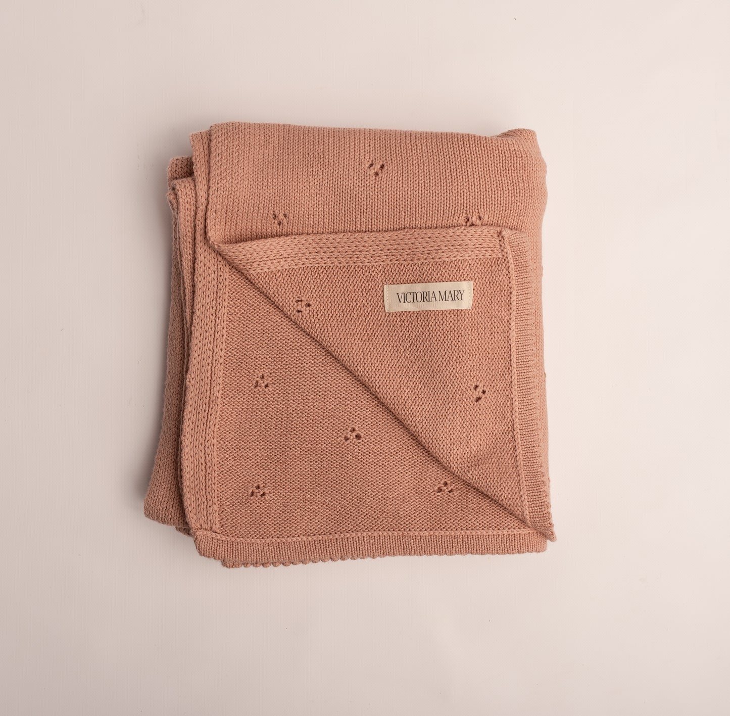 Pointelle Baby Knit Blanket | Dusky Pink