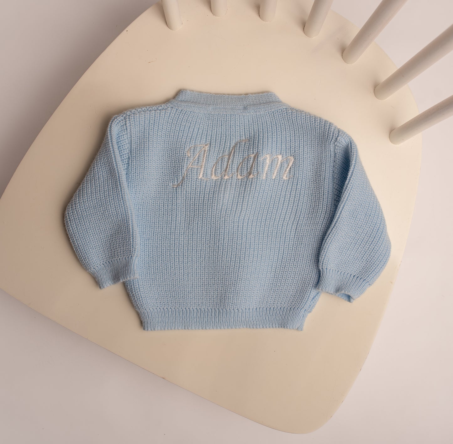 Ribbed Knitted Baby Cardigan | Sky