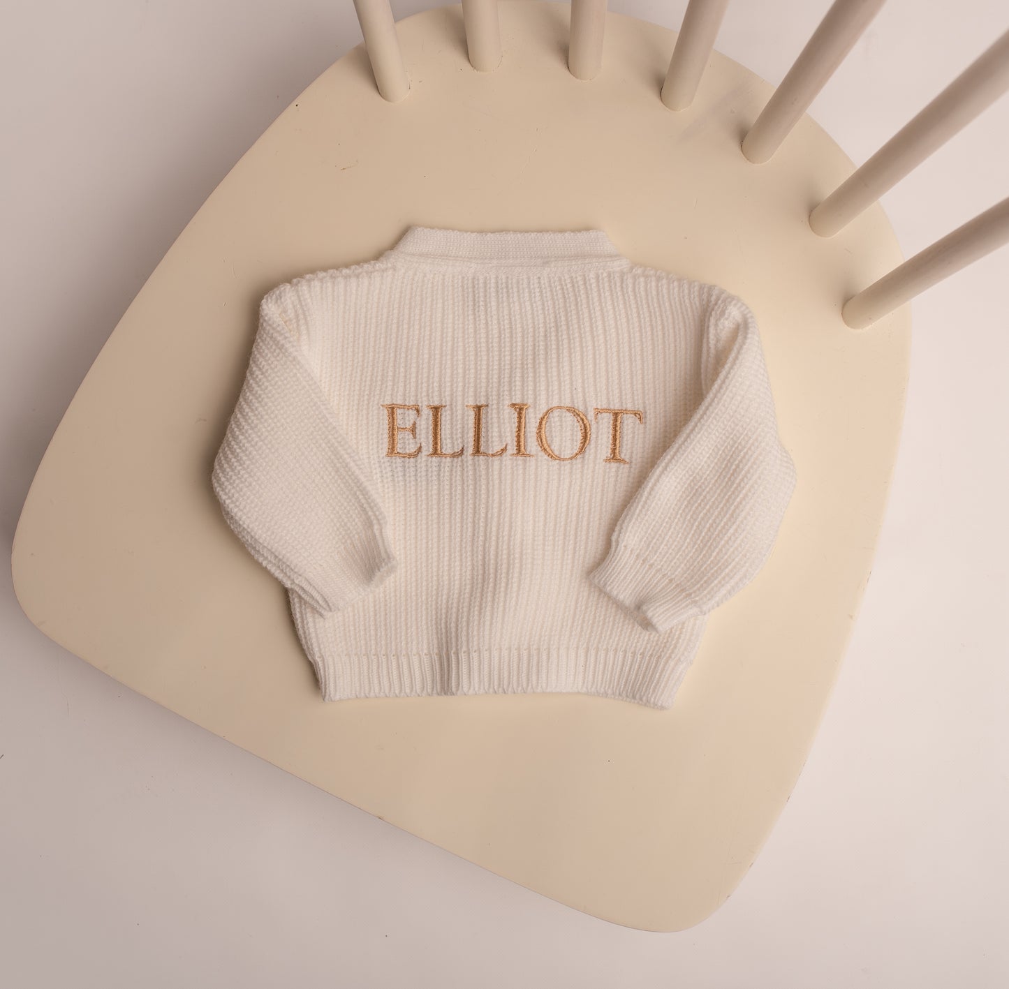 Ribbed Knitted Baby Cardigan | White