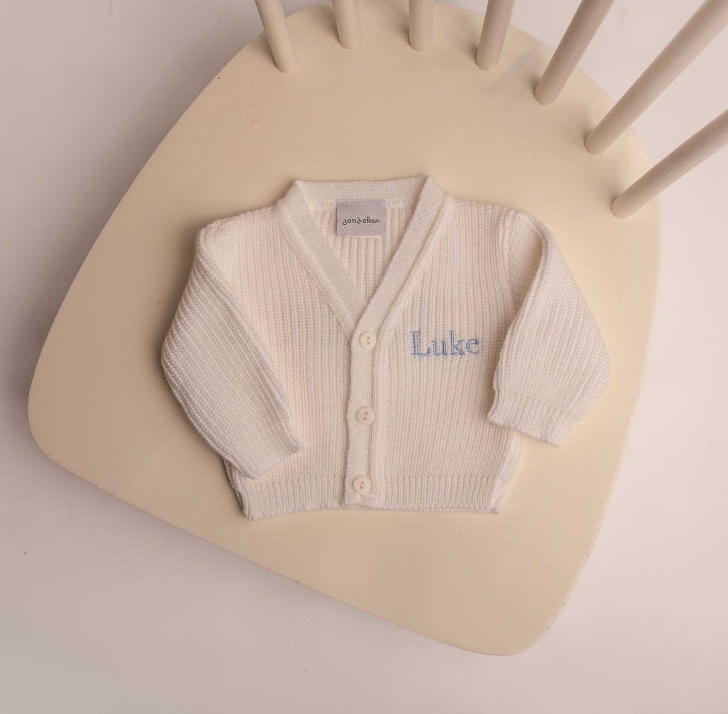 Ribbed Knitted Baby Cardigan | White