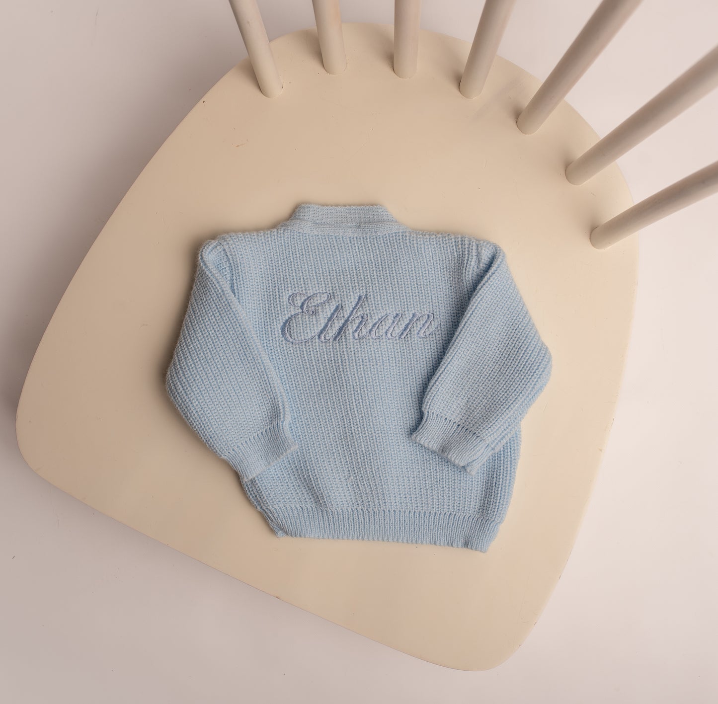 Ribbed Knitted Baby Cardigan | Sky