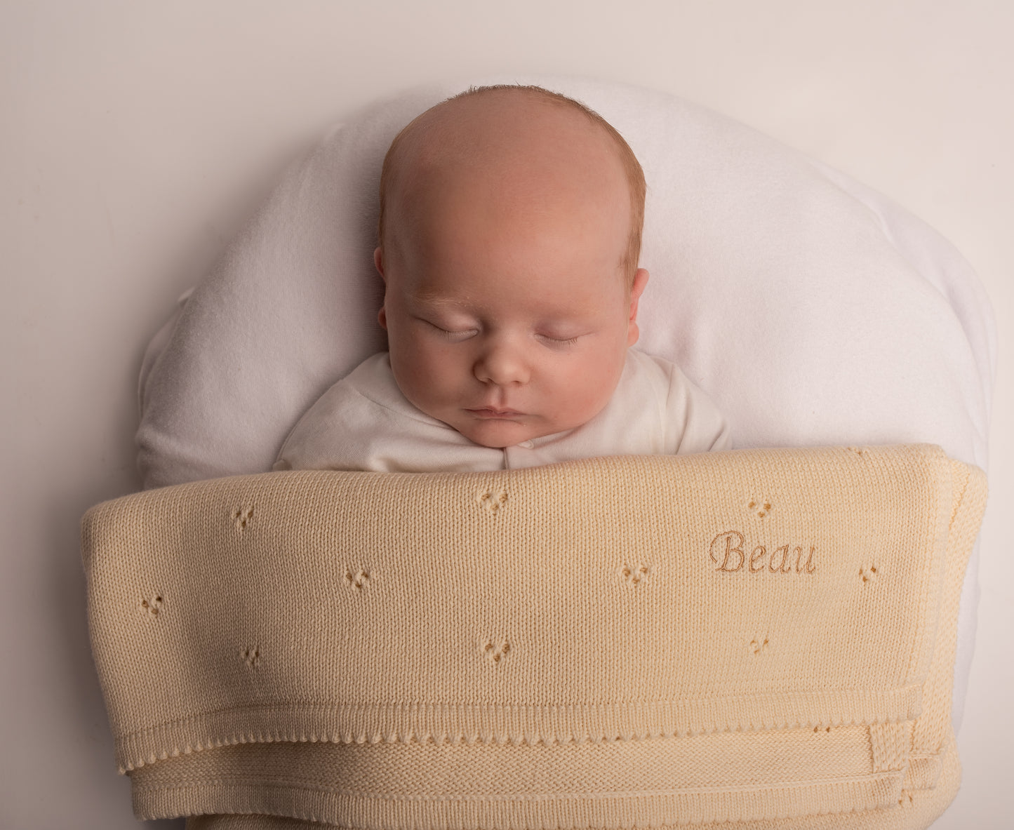 Pointelle Baby Knit Blanket | Soft Beige