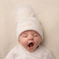 Baby Hat with Pom Pom | White