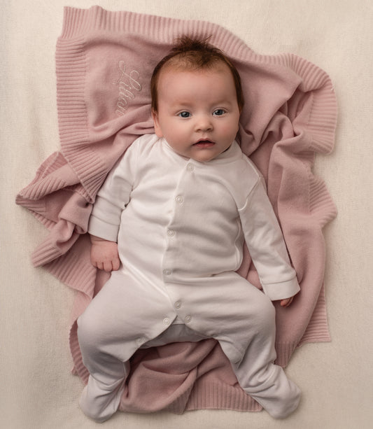 Merino Cashmere Blend Baby Blanket | Pink