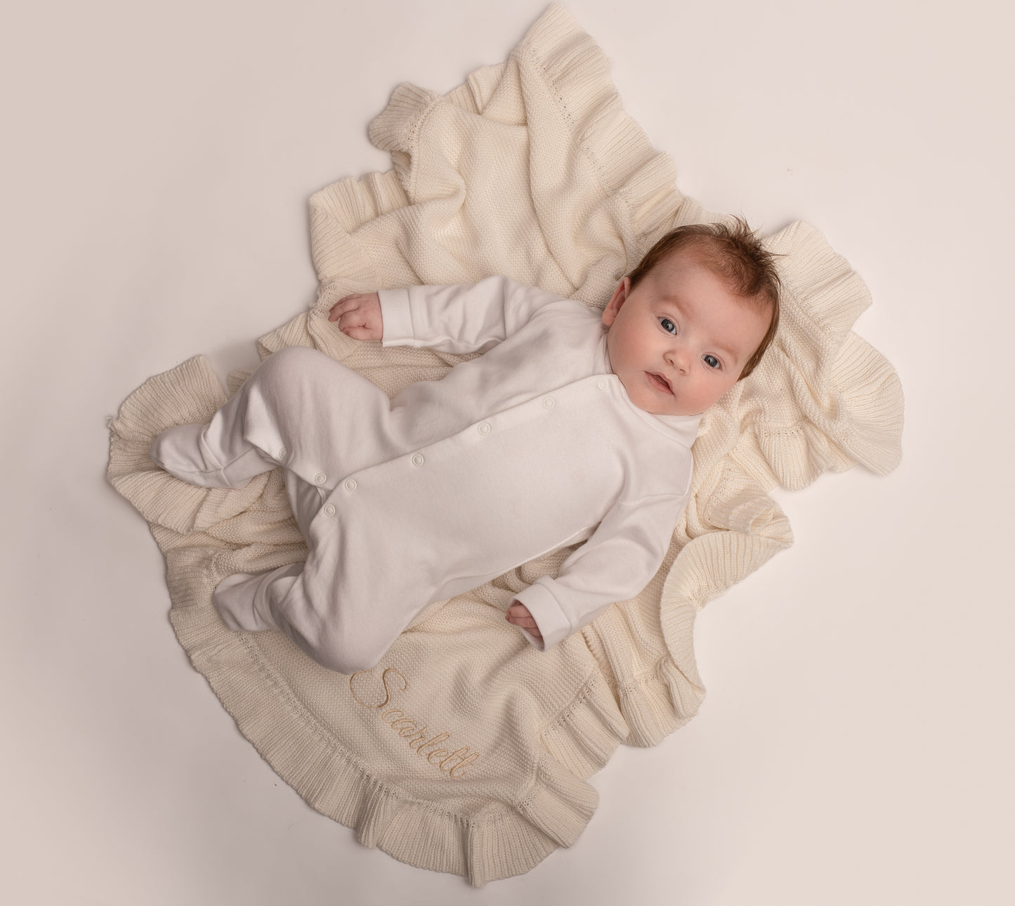 Timeless Ruffle Blanket | White