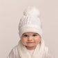 Cable Knit Pom Pom Hat | White