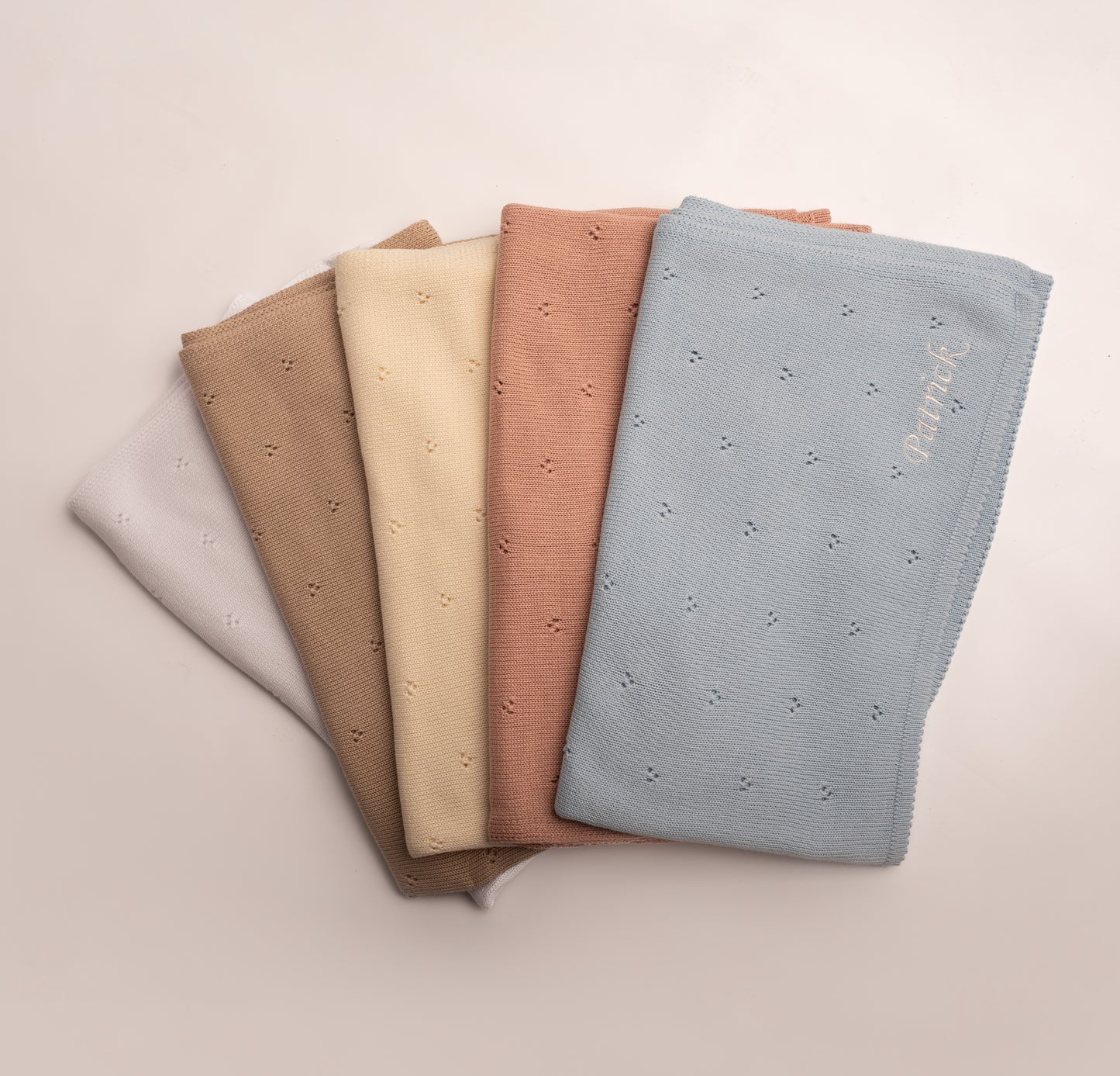 Pointelle Baby Knit Blanket | Dusky Blue