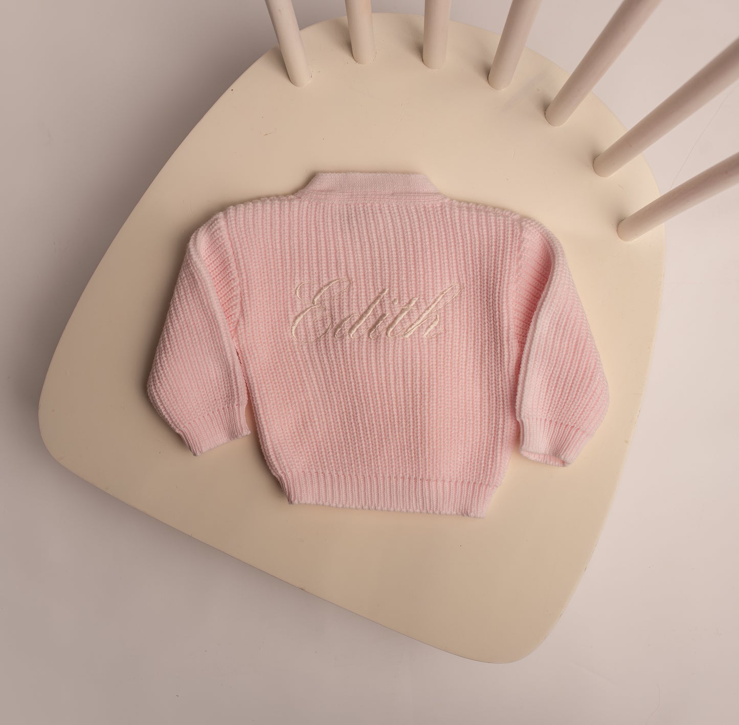 Ribbed Knitted Baby Cardigan | Pink