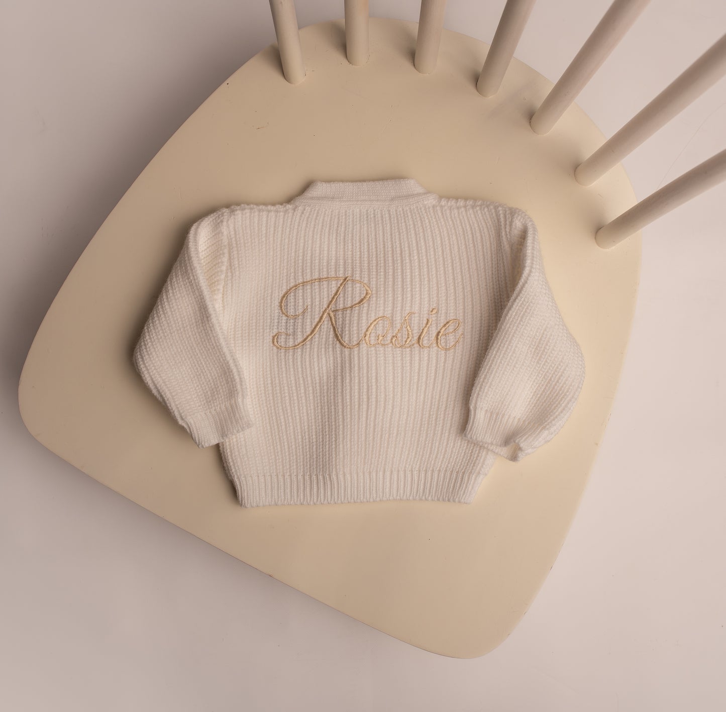 Ribbed Knitted Baby Cardigan | White