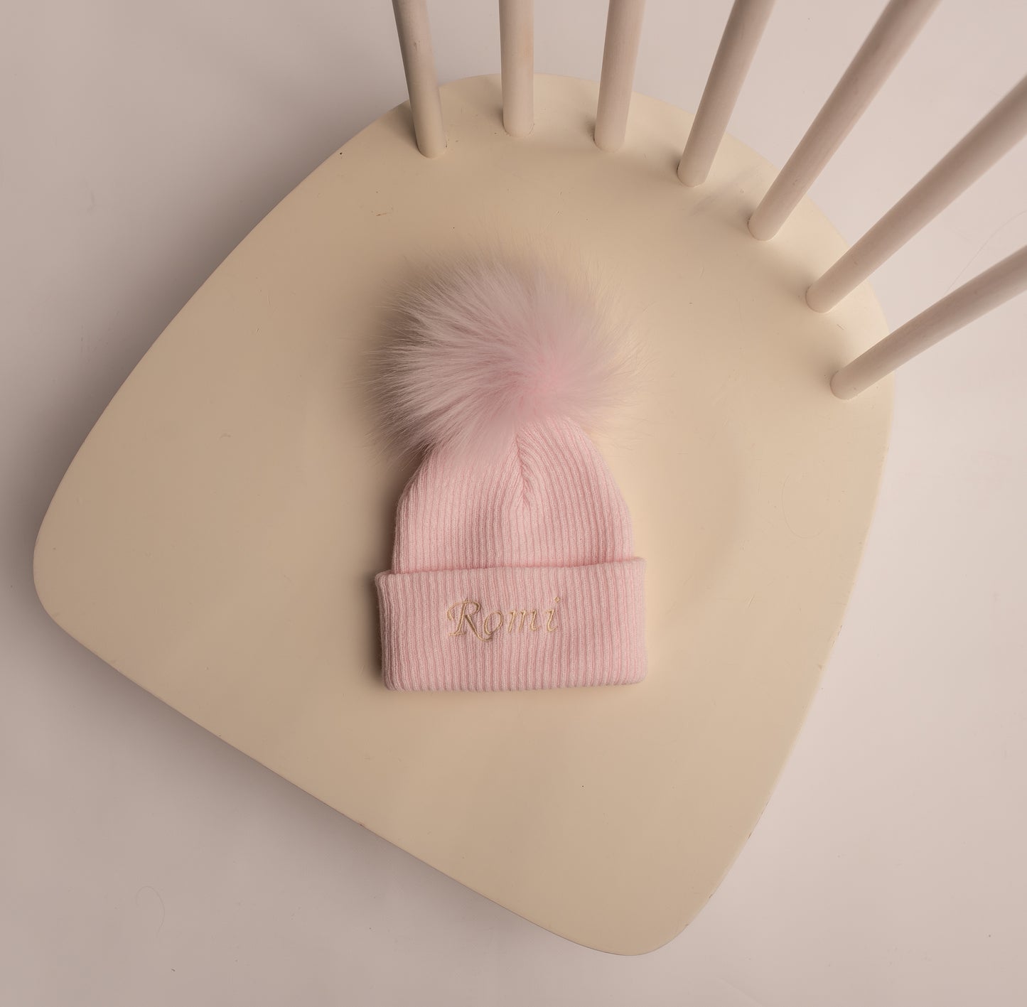 Baby Hat with Pom Pom | Pink