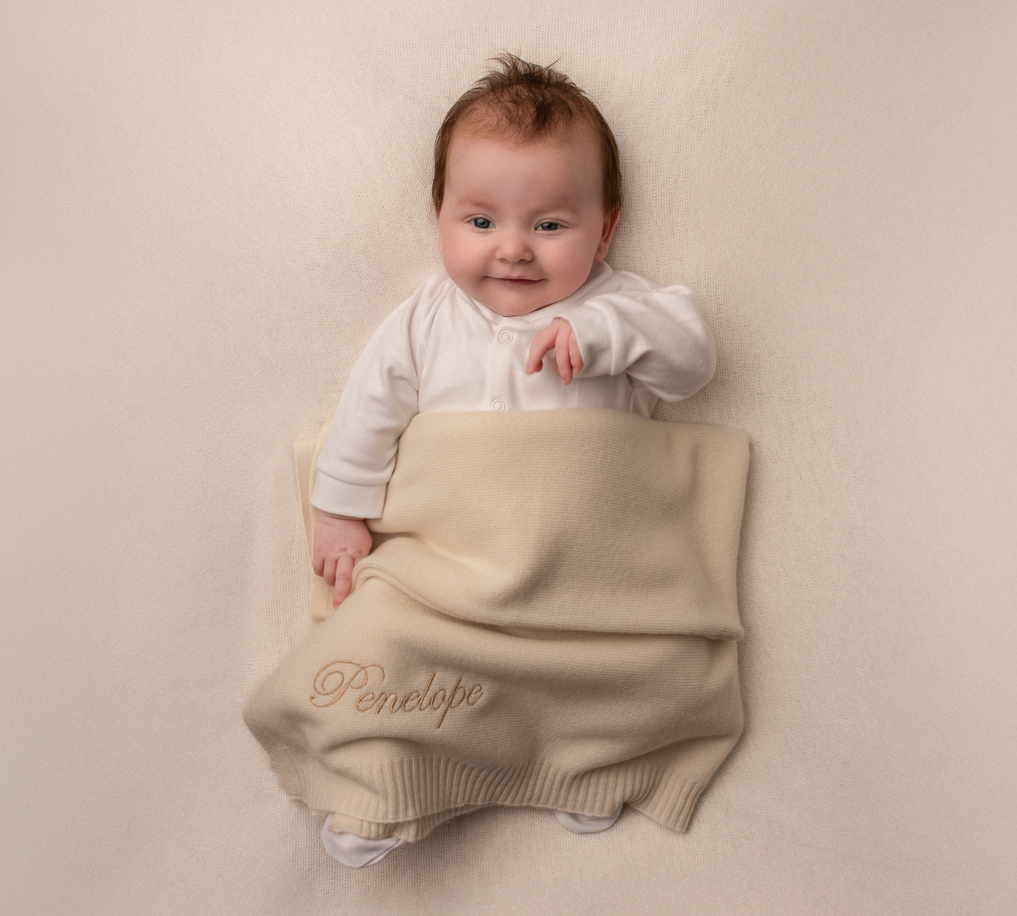 Merino Cashmere Blend Baby Blanket | Cream