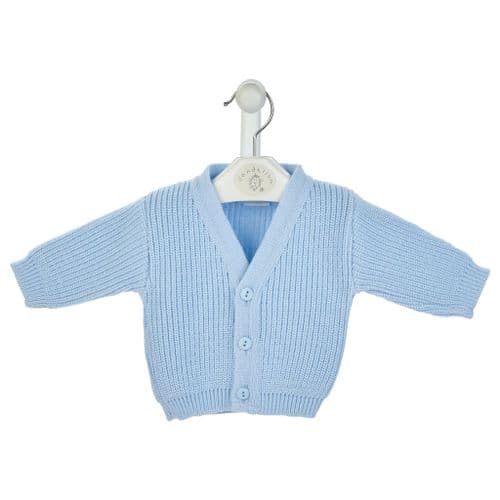 Ribbed Knitted Baby Cardigan | Sky