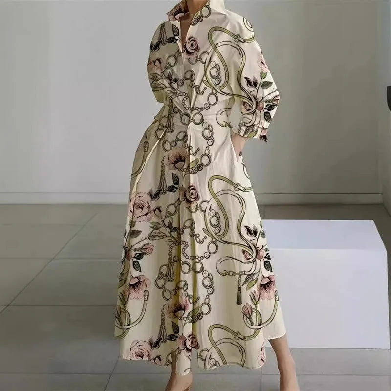 Collared Wrap Maxi Shirt Dress