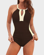 Full Coverage Colour Block One-Piece Swimsuit for Women image 25