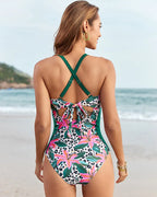 Full Coverage Colour Block One-Piece Swimsuit for Women image 30