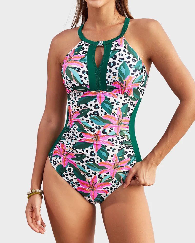 Full Coverage Colour Block One-Piece Swimsuit for Women image 31