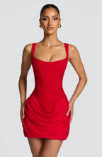 Corset Mini Dress with Draped Skirt for Women image 13