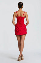 Corset Mini Dress with Draped Skirt for Women image 14