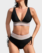 High Waisted Tummy Control Colour Block Bikini for Women image 26