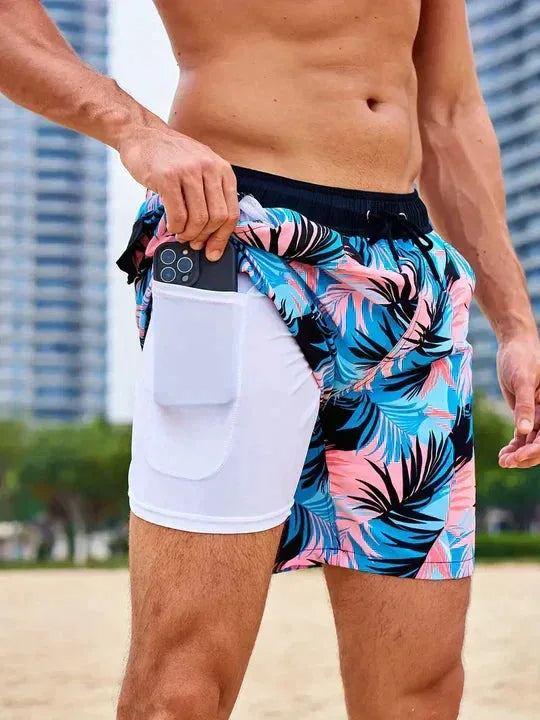 Men's Compression-Lined Quick-Dry Swim Shorts image 13
