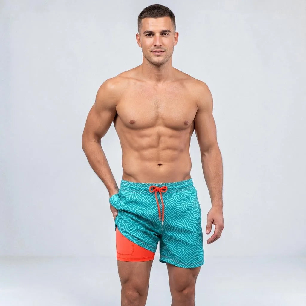 Men's Compression-Lined Quick-Dry Swim Shorts image 16