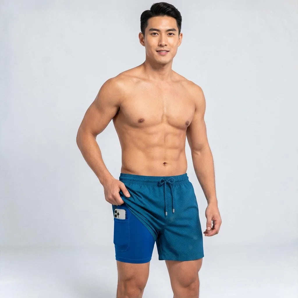 Men's Compression-Lined Quick-Dry Swim Shorts image 18