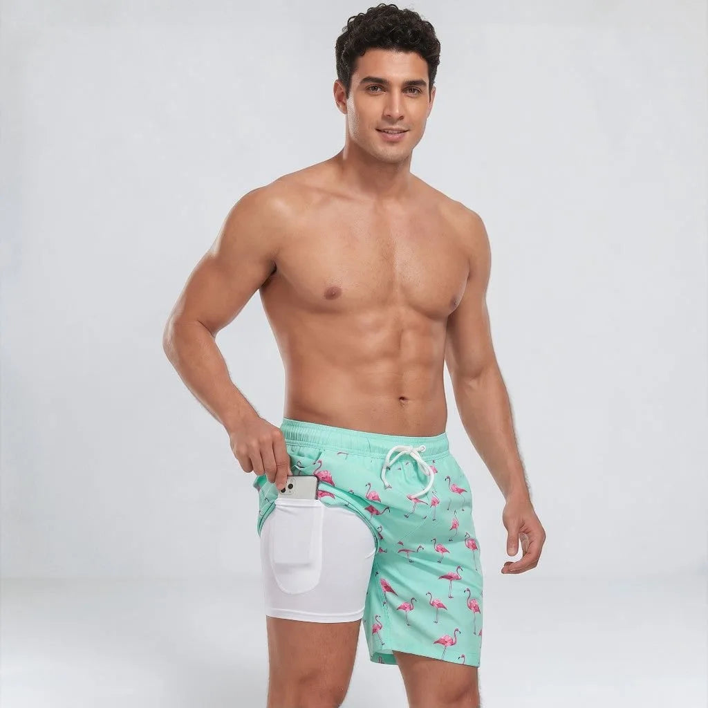 Men's Compression-Lined Quick-Dry Swim Shorts image 21