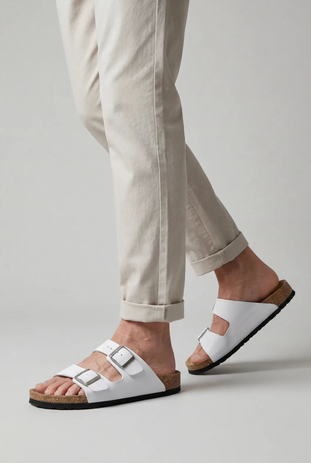 Comfort Double Buckle Sandals with Contoured Footbed