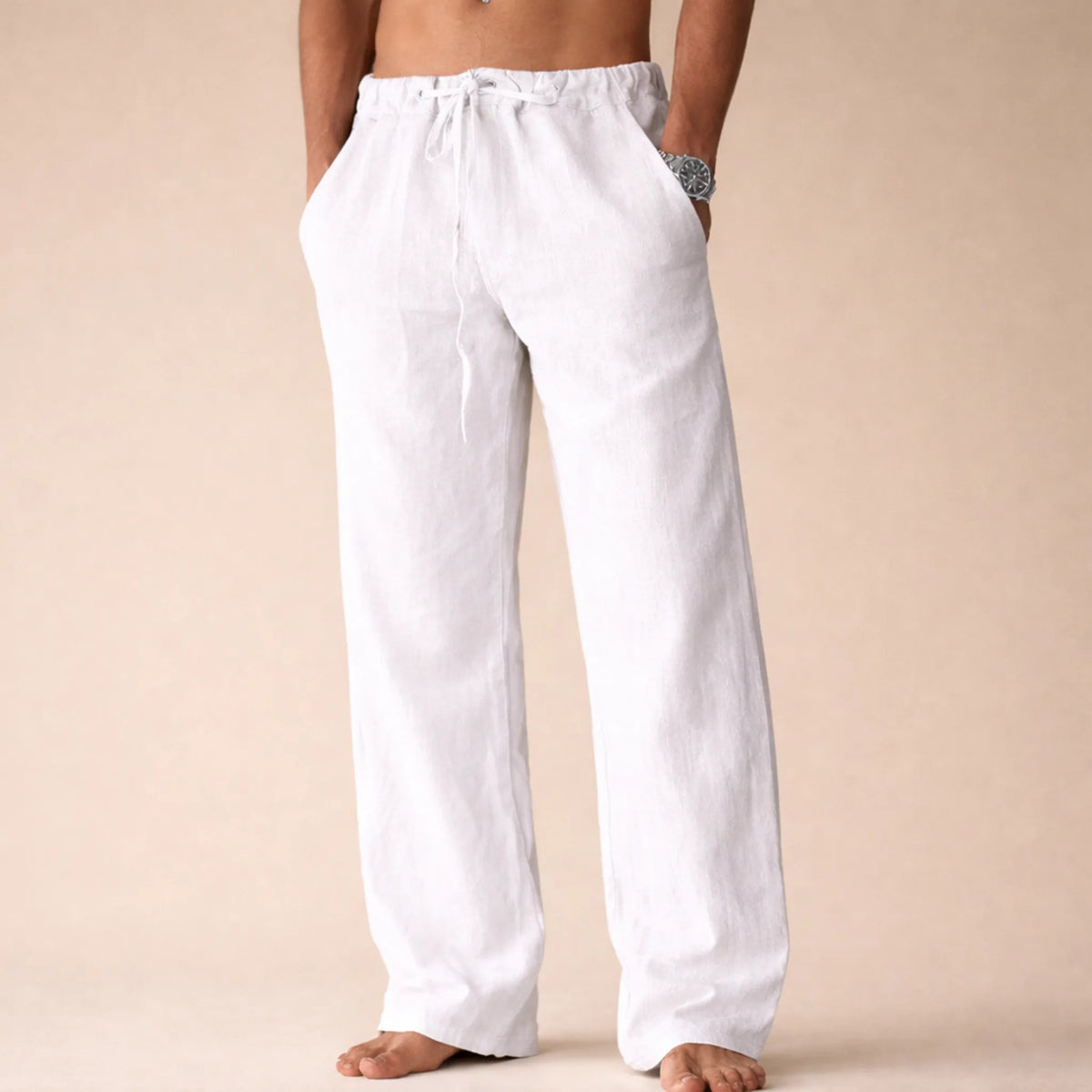 Robin | Men's Linen Drawstring Trousers in Relaxed Fit