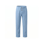 Men's Relaxed Straight-Leg Linen Pants with Drawstring image 12