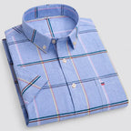 Men's Oxford Cotton Short-Sleeve Check Shirt image 10