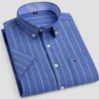 Men's Oxford Cotton Short-Sleeve Check Shirt image 12