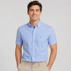 Men's Oxford Cotton Short-Sleeve Check Shirt image 13