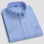 Men's Oxford Cotton Short-Sleeve Check Shirt image 14