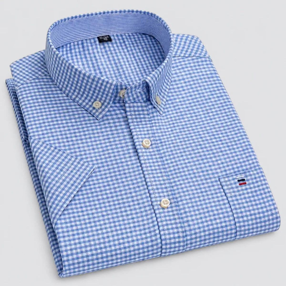 Men's Oxford Cotton Short-Sleeve Check Shirt image 14