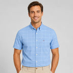 Men's Oxford Cotton Short-Sleeve Check Shirt image 15