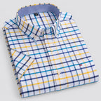 Men's Oxford Cotton Short-Sleeve Check Shirt image 18