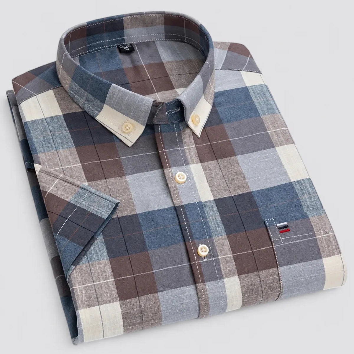 Men's Oxford Cotton Short-Sleeve Check Shirt image 20