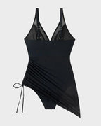 Slimming Mesh Sarong One-Piece Swim Dress for Women image 29