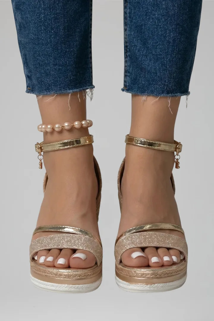 Orthopedic Glitter Wedge Sandals for Women image 9