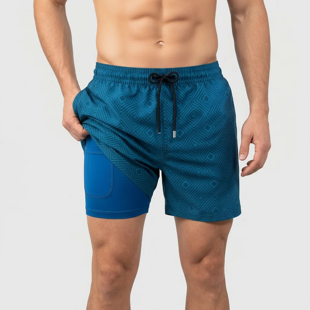 Quick-Dry Boardshorts with Built-In Compression Liner for Men image 11