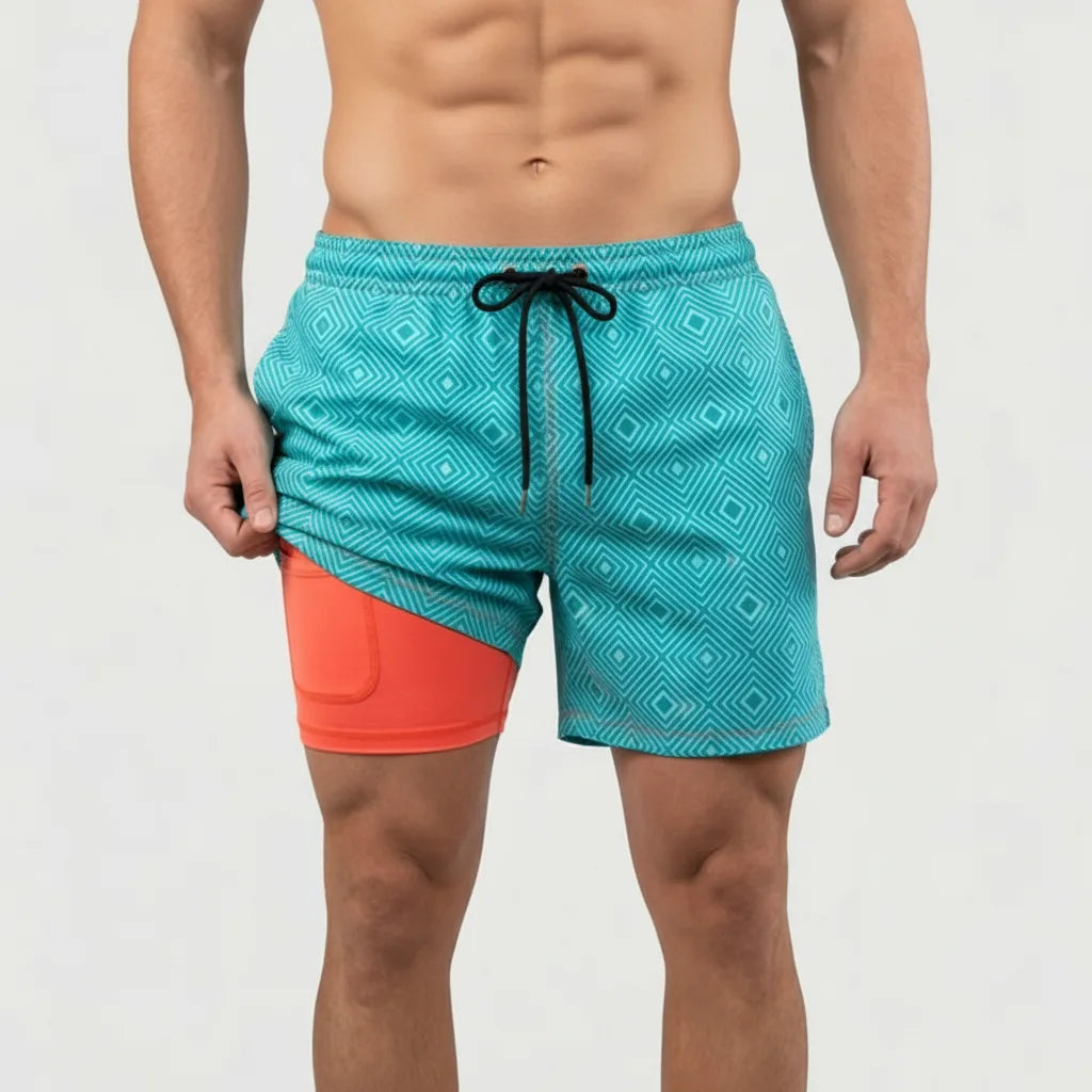 Quick-Dry Boardshorts with Built-In Compression Liner for Men image 12