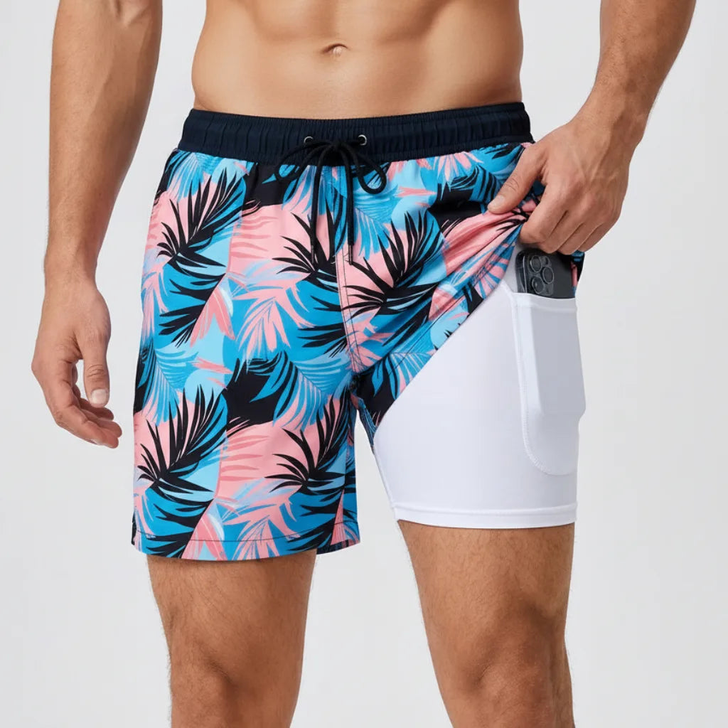 Quick-Dry Boardshorts with Built-In Compression Liner for Men image 9