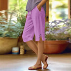 Relaxed Linen Capri Pants with Side Pockets for Women image 12